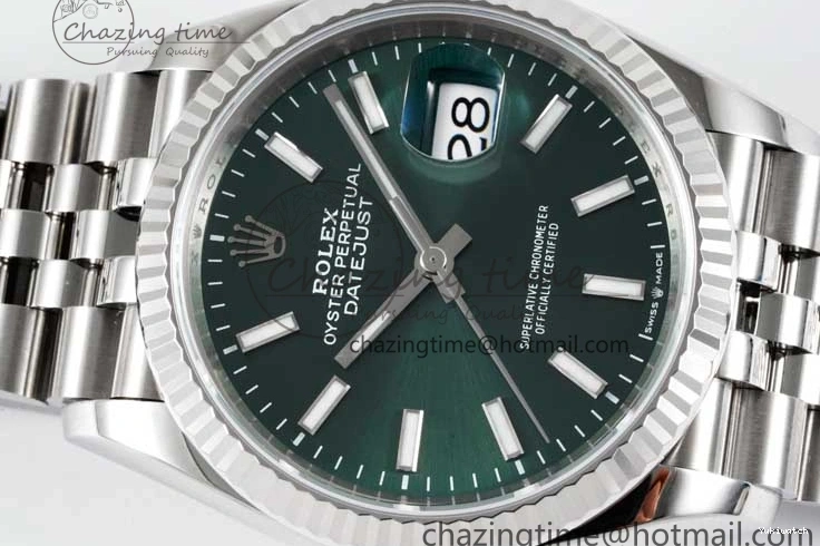 Best Bracelet 904L Green Edition Steel Jubilee SS 1:1 on 116234 Dial DateJust VSF VS3235 Sundust 36 0216